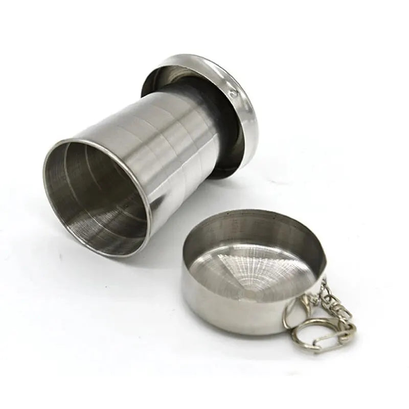 Outdoor Portable Camping Portable Metal Stainless Steel Telescopic Cups Folding Cups Drinks Cups.