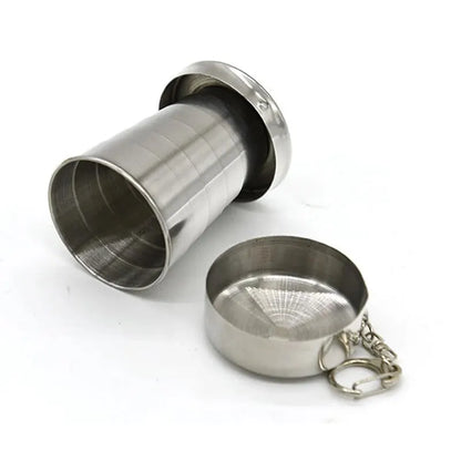 Outdoor Portable Camping Portable Metal Stainless Steel Telescopic Cups Folding Cups Drinks Cups.