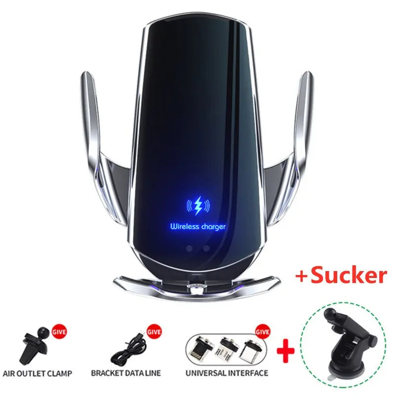 Car Wireless Charger Magnetic Auto Car Mount Phone Holder For iPhone Samsung Xiaomi Infrared Induction 15W Fast Charging Station