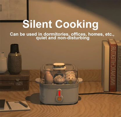 Mini Steamer Electric Steam Pot Cooking Steaming Home Two-layer Transparent Food Dumplings Household Pan Warmer Multicooker