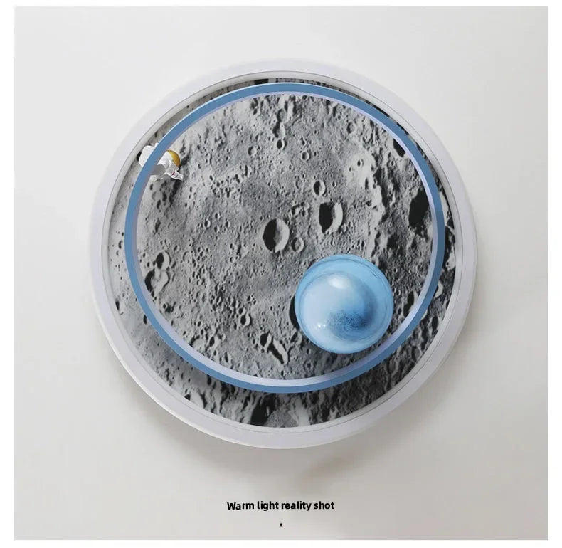Children's room circular ceiling light moon astronaut light cartoon eye protection children's baby LED light room decoration