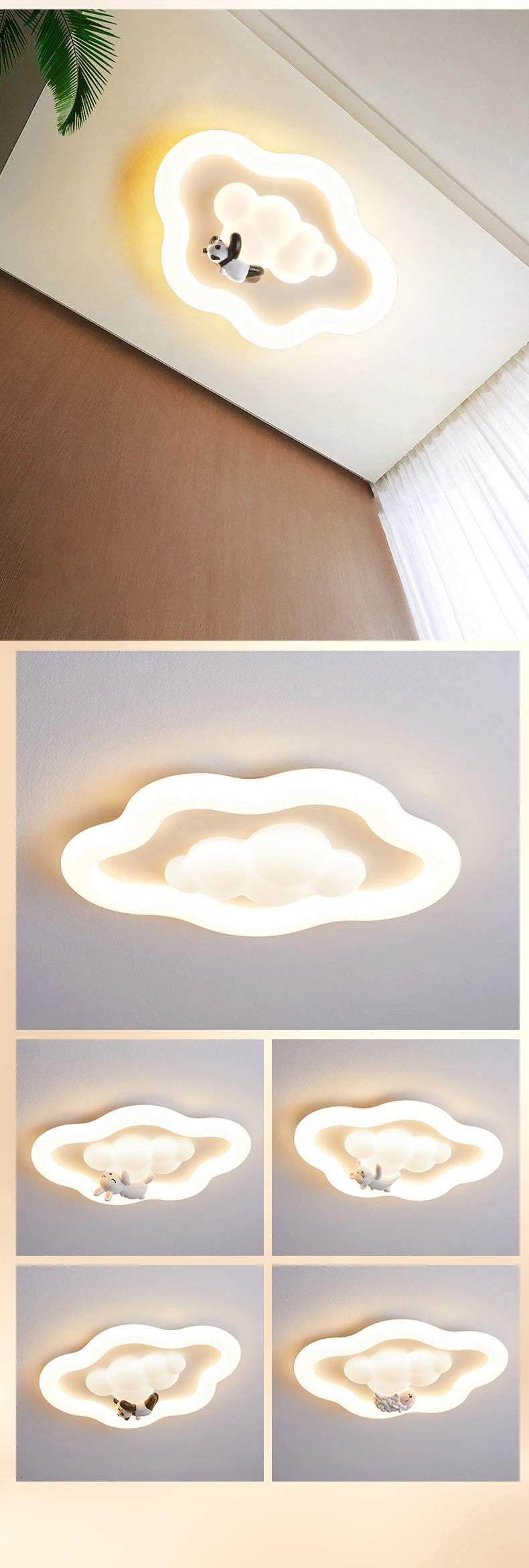 Cloud Light LED Children's Room Baby Room Ceiling Lights Modern Cream Style Nursery Decor Boy Girl Bedroom Cloud Ceiling Lamps