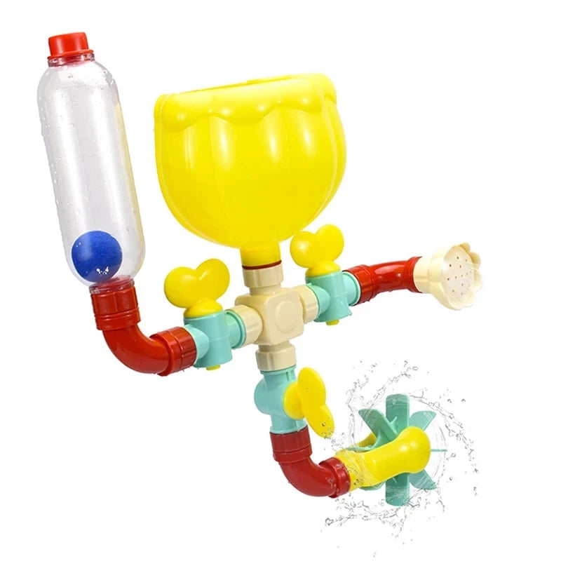 Baby Bath Toys Montessori DIY Pipes Tubes Water Spray Rotating Water Jet Game Bathtub Toy Spray Bathroom Toys Kids Gift