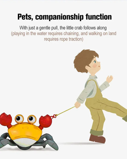 Mechanical Crab Escape Crabs Baby Crawling Crab Musical Dancing Moving Toy Run Away Toy for Babies Crawling Interactive Toys