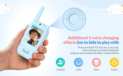 Mafiti Toys for Boys Girls Mini Video Walkie Talkies for Kids 2 Pack Rechargeable 1000 Feet Range Birthday Indoor Outdoor