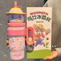 Adorable Animal Design Straw Tumbler, Leakproof Insulated Cup Student Gift