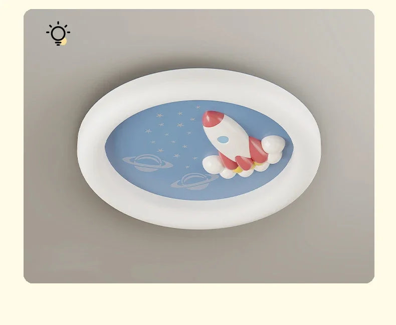 Modern Rocket Cloud Ceiling Lights Boys and Girls Bedroom Decor Light LED Warm Romantic Nursery Children's Room Ceiling Lamps