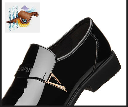 2026 Leather Shoes for Men Patent Leather Mens Casual Oxford Shoes Moccasin Glitter Male Footwear Designer Business Casual Shoes