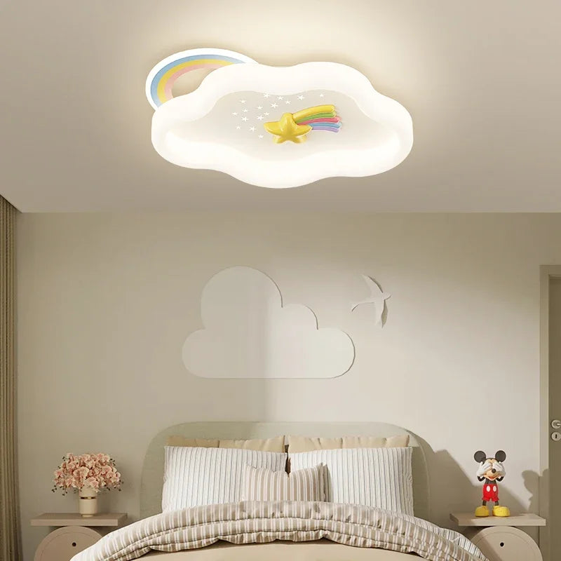 Modern Rocket Cloud Ceiling Lights Boys and Girls Bedroom Decor Light LED Warm Romantic Nursery Children's Room Ceiling Lamps