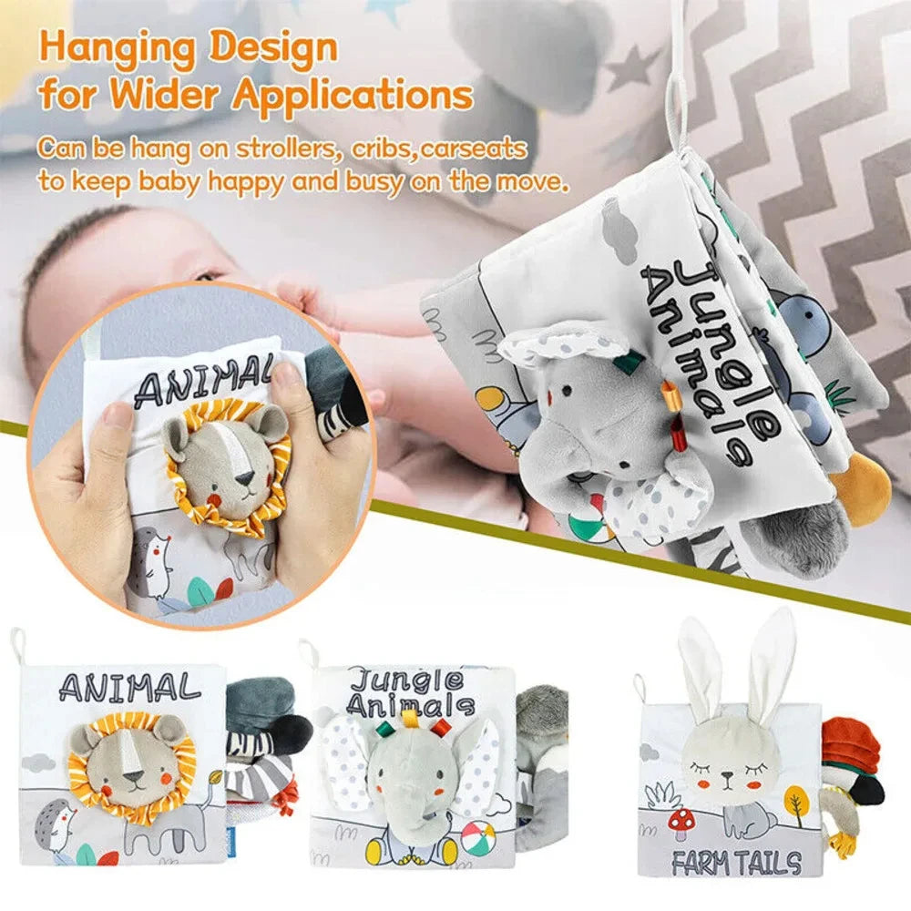 Baby Cloth Book Toys Animals Soft Learning Educational Toys For Babies Development montessori Sensory Books Baby Toys 0 12 Month