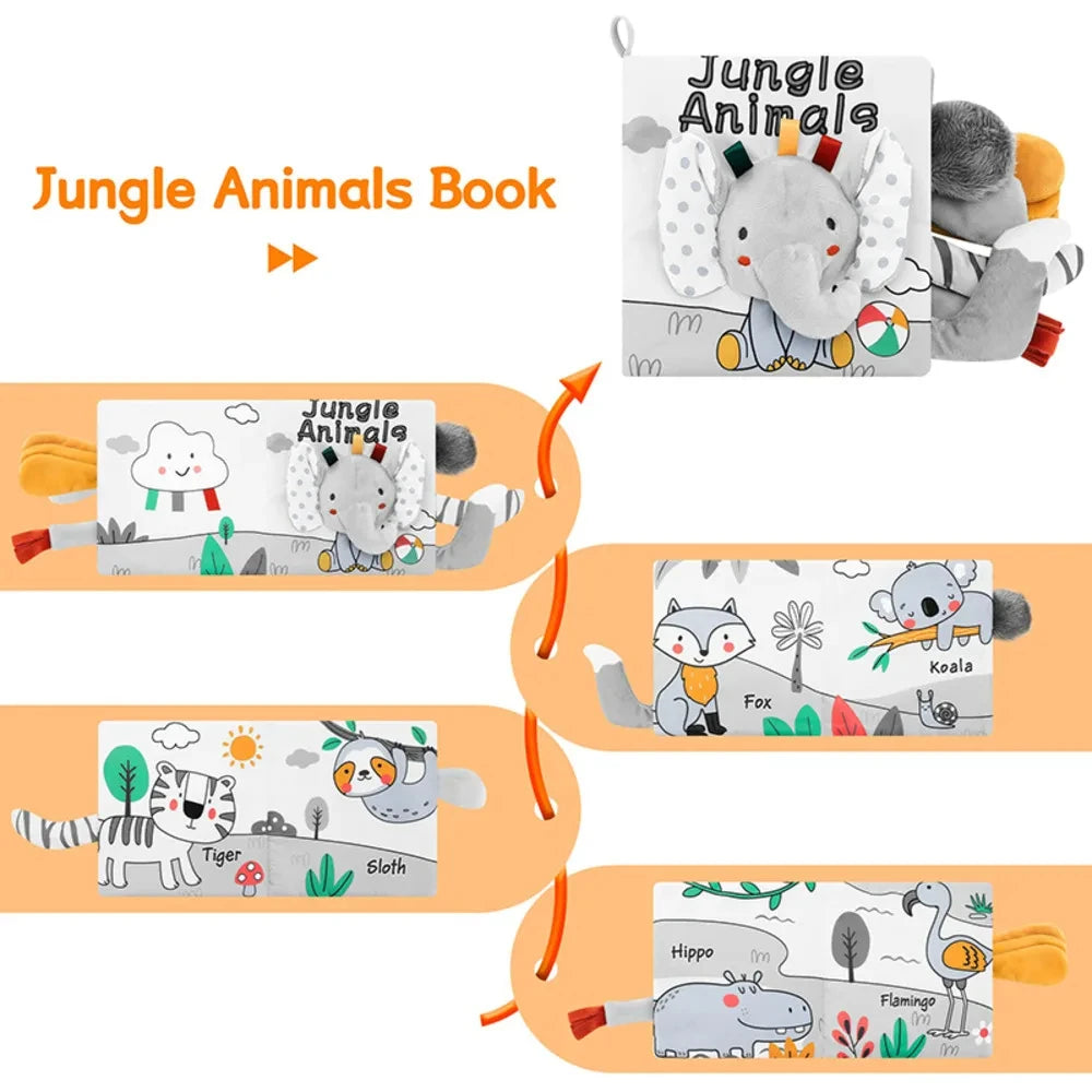 Baby Cloth Book Toys Animals Soft Learning Educational Toys For Babies Development montessori Sensory Books Baby Toys 0 12 Month