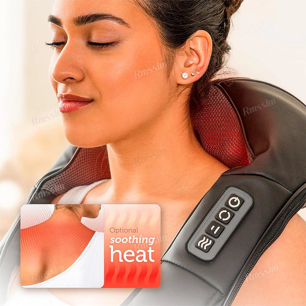 Back Massager, Heated Shiatsu Neck Massager, Portable Full Body Massager,Deep Kneading Shoulder Electric Massage shawl,Waist Leg