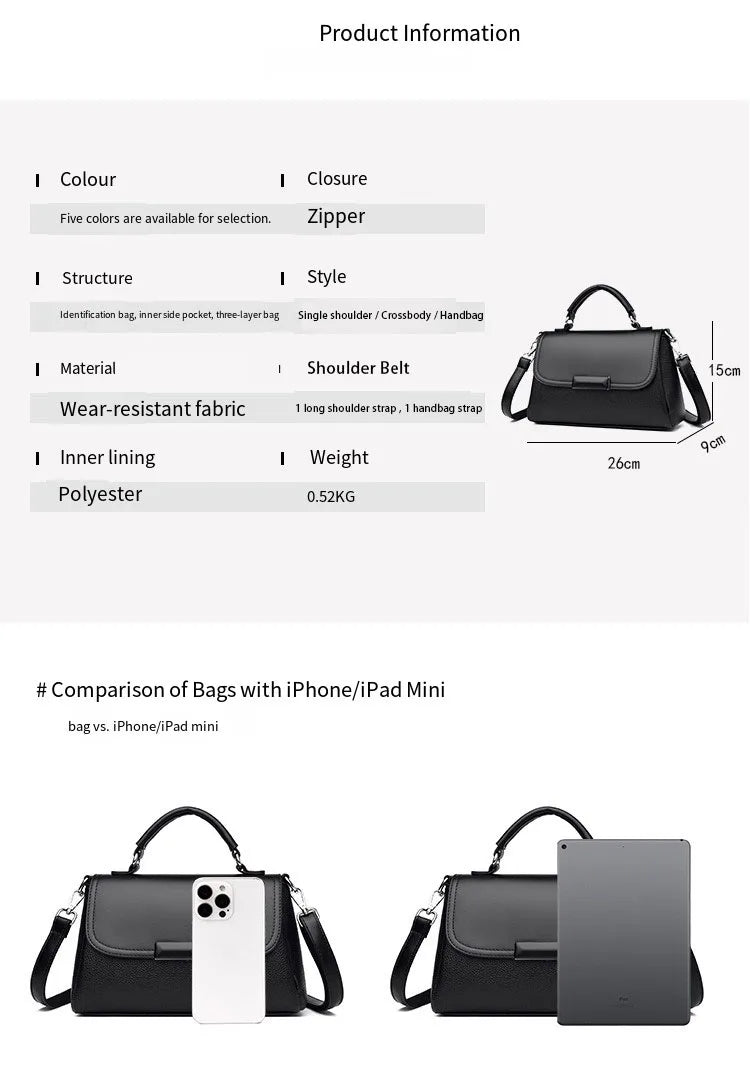 New Women's Bags, High-End Niche Crossbody Bags for Autumn and Winter, Fashionable Water-Repellent Handbags, Simple and Versatile Casual Bags, Work and Commuting Bags, Shopping Bags