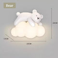 Cute Children's Room Bedside Wall Lamp Bear Rabbit Cloud Lamp Creative Cream Style Baby Room Nursery Boy Girl Bedroom Wall Light