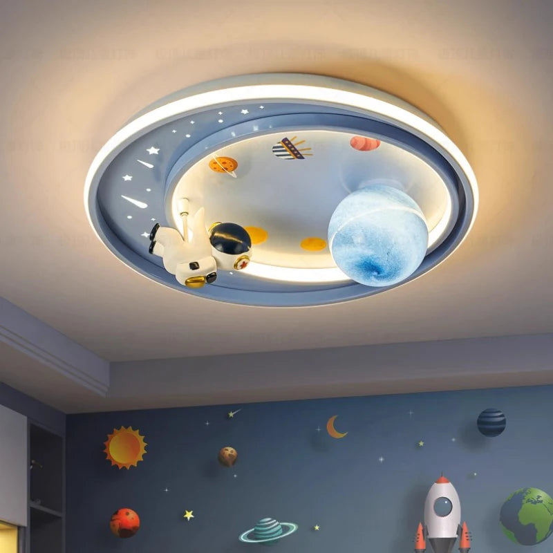 Children's Room Bedroom Ceiling Lights LED Moon Astronaut Unicorn Light Warm Romantic Baby Room Boy Girl Bedroom Ceiling Lamps