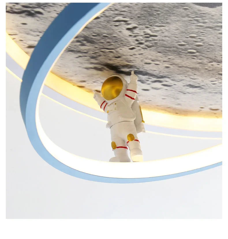 Children's room circular ceiling light moon astronaut light cartoon eye protection children's baby LED light room decoration