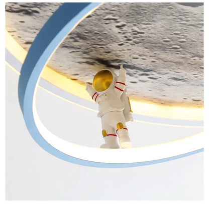 Children's room circular ceiling light moon astronaut light cartoon eye protection for children & baby LED light room decoration