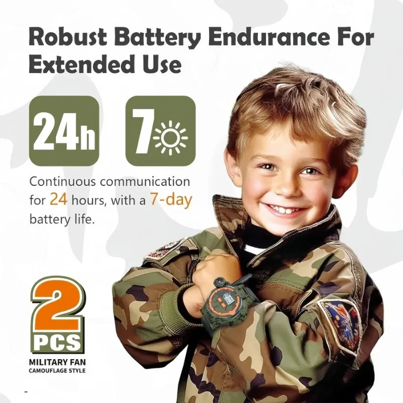 2PCS Rechargeable Walkie Talkies for Kids,Two-Way Radio Walky Talky with Flashlight and Compass,200 Meter Transmission Range,Out