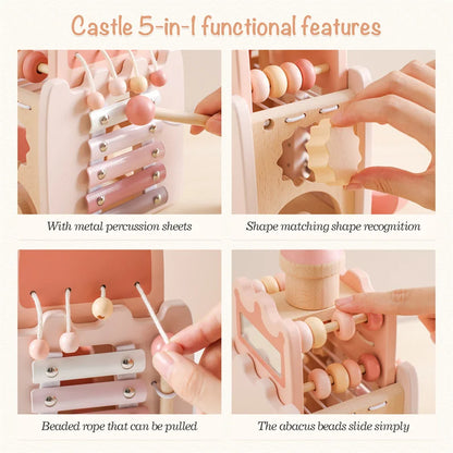 Wooden Montessorri Toys Five-in-one Multifunctional Baby Toys Exercise Children's hand-eye Coordination Logic Imagination Space
