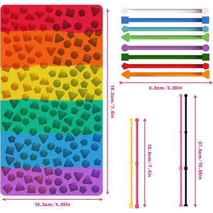 Sensory Activity Board, Silicone Quiet Fidget Toy for ADHD Autism Stress Relief, Easter Basket Stuffers for Toddlers Kids Teens