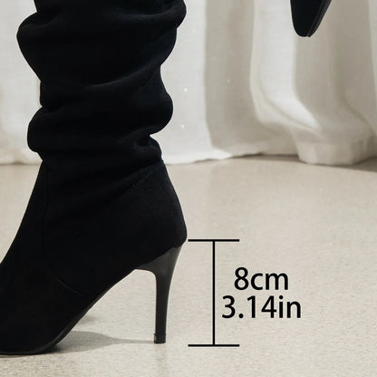 Shoes for Women Elegant Heeled Footwear Long New High Heels Autumn Winter