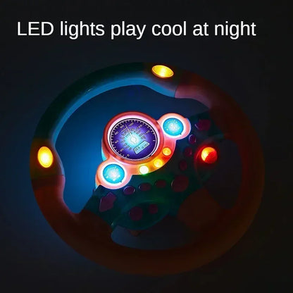 Electric Simulated Driving Steering Three-Dimensional Portable Wheel Copilot Toy Light And Sound Educational Children's Gifts