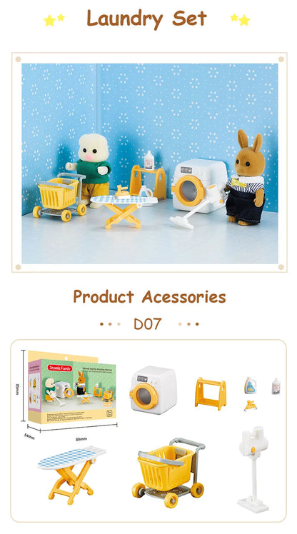 Toys Doll 1:12 Forest Family Montessori Kitchen Compatible Miniature Dollhouse Kitchen Accessories Furniture Pretend Play Gifts