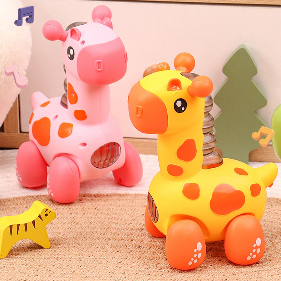 Giraffe rope toy with light, music, electric crawling toy, children's puzzle early education luminous toy