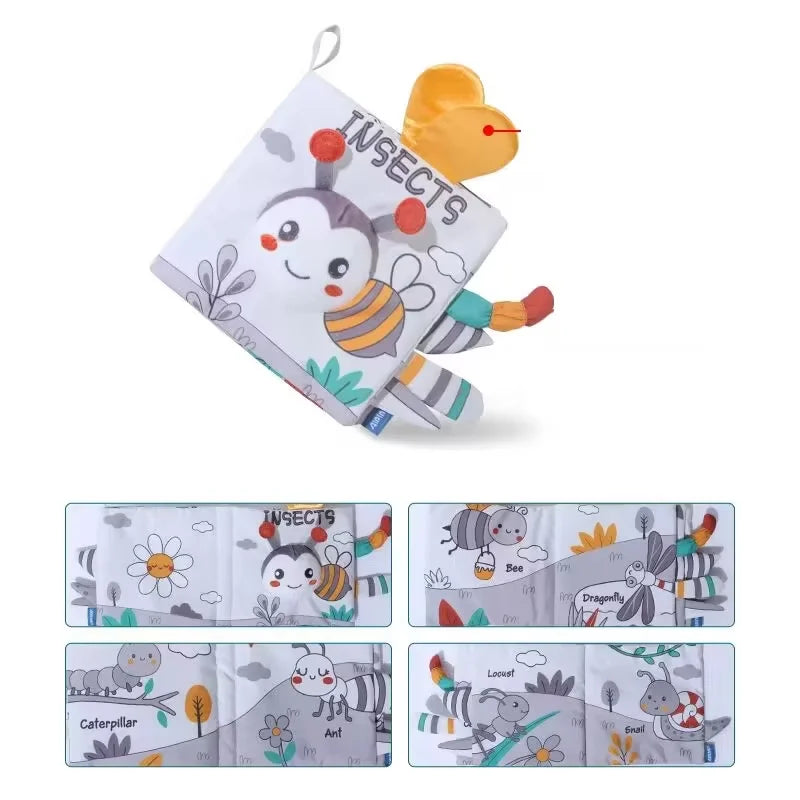 Baby Cloth Book Toys Animals Soft Learning Educational Toys For Babies Development montessori Sensory Books Baby Toys 0 12 Month