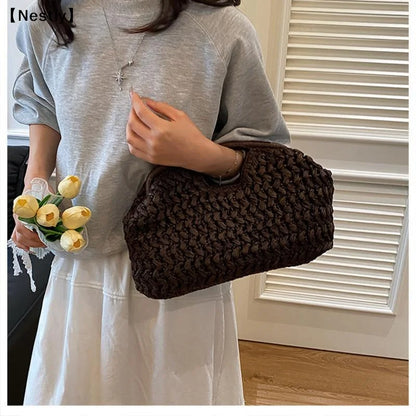 Elegant Woven Handbag Female Beach Straw Underarm Bag Versatile Exquisite Shoulder Bags Evening Bags For Women Gifts