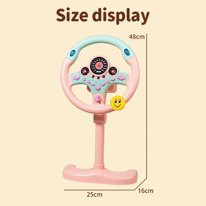 Electric Simulated Driving Steering Three-Dimensional Portable Wheel Copilot Toy Light And Sound Educational Children's Gifts