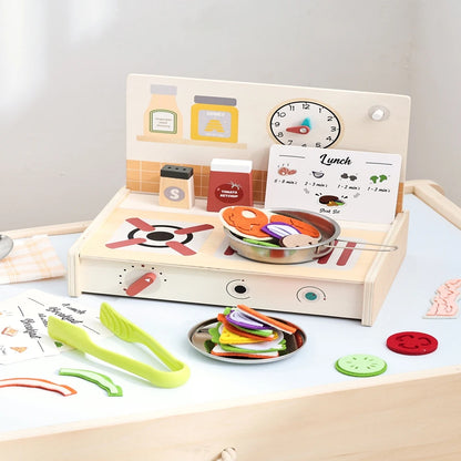 Wooden Kitchen Simulation Toy Set Baby Pretend Play Game Montessori Interactive Toys For Children Baby life Skills learning Toys