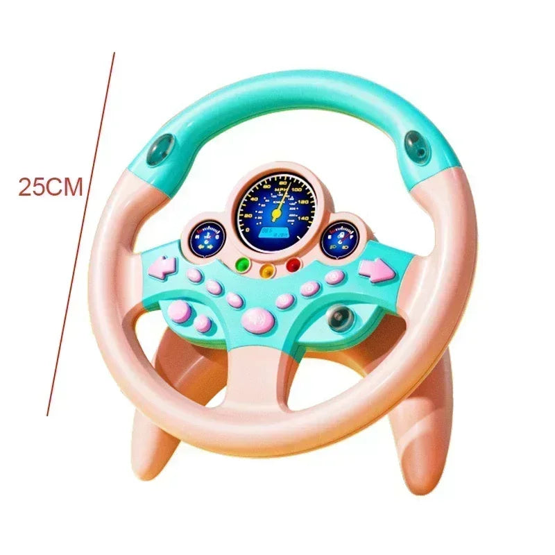 Electric Simulated Driving Steering Three-Dimensional Portable Wheel Copilot Toy Light And Sound Educational Children's Gifts