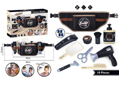 Kids Toys Barber Role Pretend Play for Boys Beauty Fashion Electric Hairdressing Cosmetics Tools Set Hair Salon Shaving Sets Toy