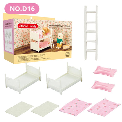 Toys Doll 1:12 Forest Family Montessori Kitchen Compatible Miniature Dollhouse Kitchen Accessories Furniture Pretend Play Gifts