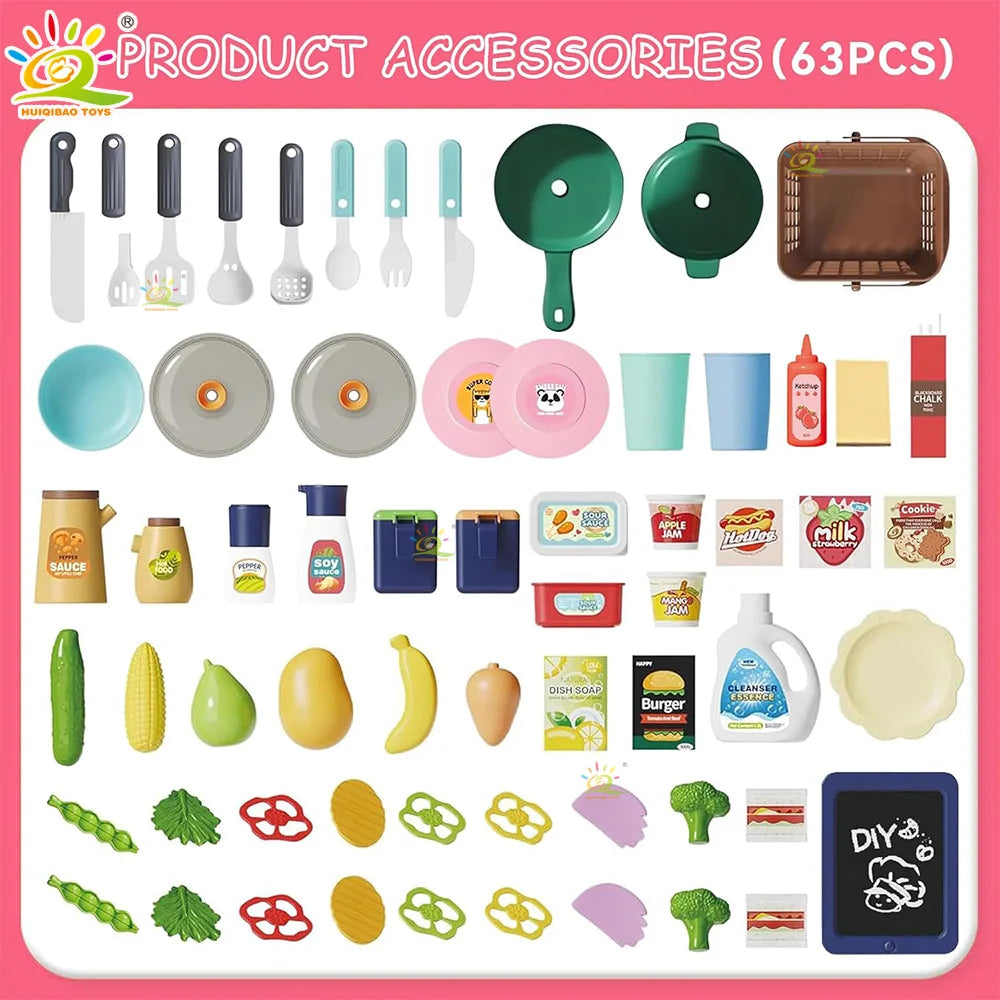 New kitchen tableware table Simulates kitchen cooking functions Electric toy Children's role-playing game Educational toy