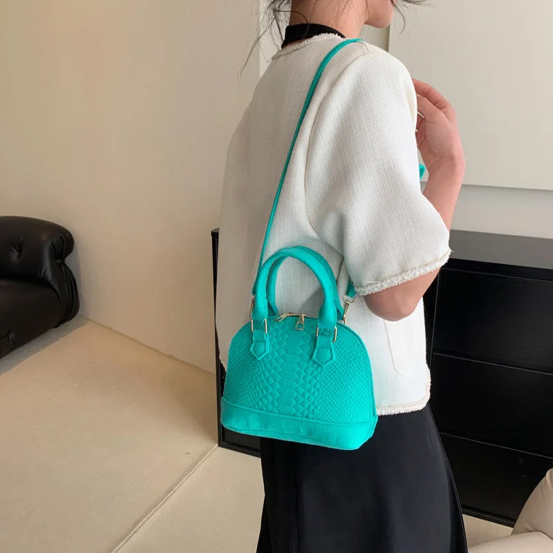 Women's Large Crossbody  Retro Felt Handbag with Makeup Organizer Solid-Color Casual Purse for Everyday Use Travel Shoulder Bag