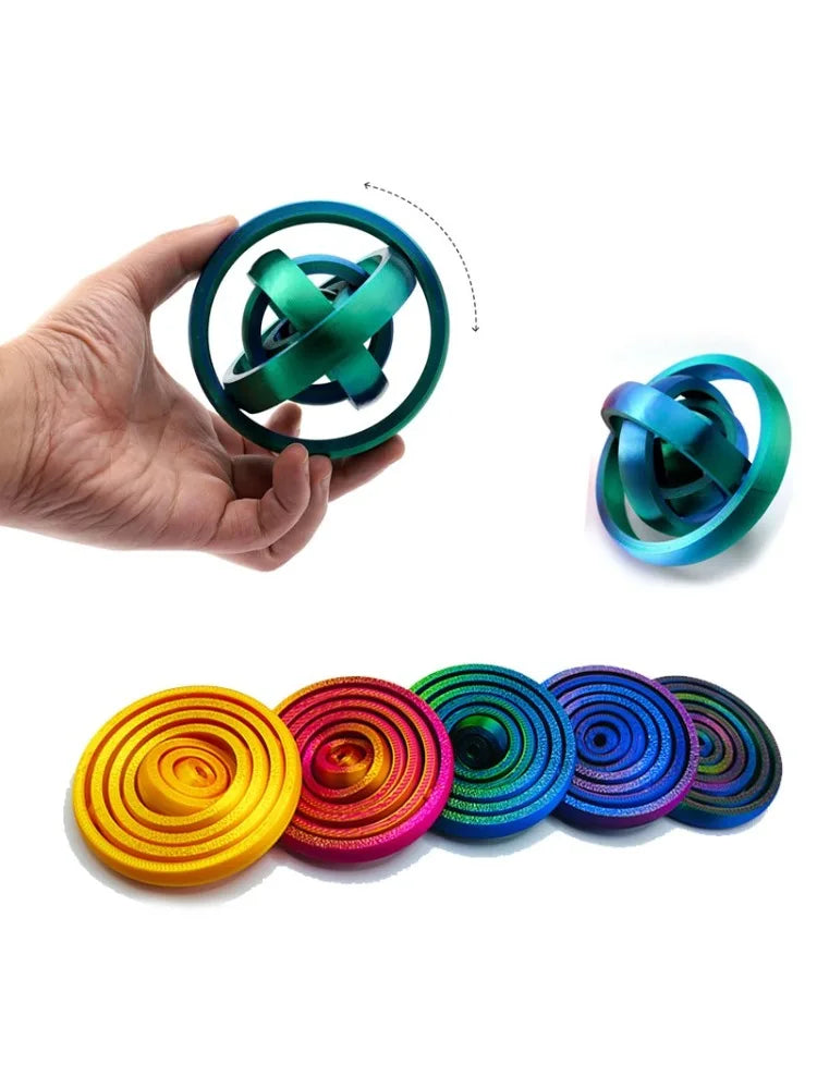 3D Printed Rotating Ball Toy O-Shaped Universal Fingertip Gyroscope Gravity Rotation Anxiety Relief Decompression Cool Toy
