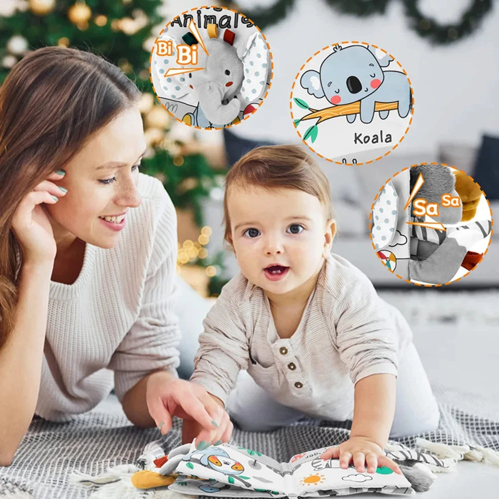 Baby Cloth Book Toys Animals Soft Learning Educational Toys For Babies Development montessori Sensory Books Baby Toys 0 12 Month