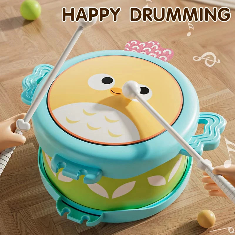 Baby Hand Drum Toys Montessori Musical Instruments Tambourine for Toddlers 1-3 Early Learning Percussion Music Toy