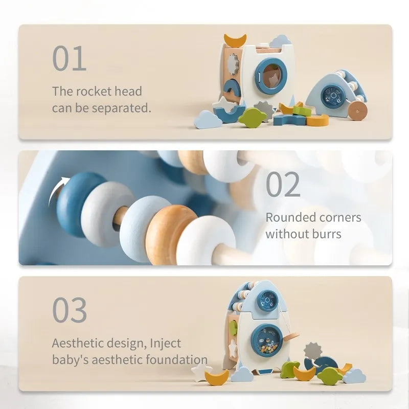 Wooden Montessorri Toys Five-in-one Multifunctional Baby Toys Exercise Children's hand-eye Coordination Logic Imagination Space