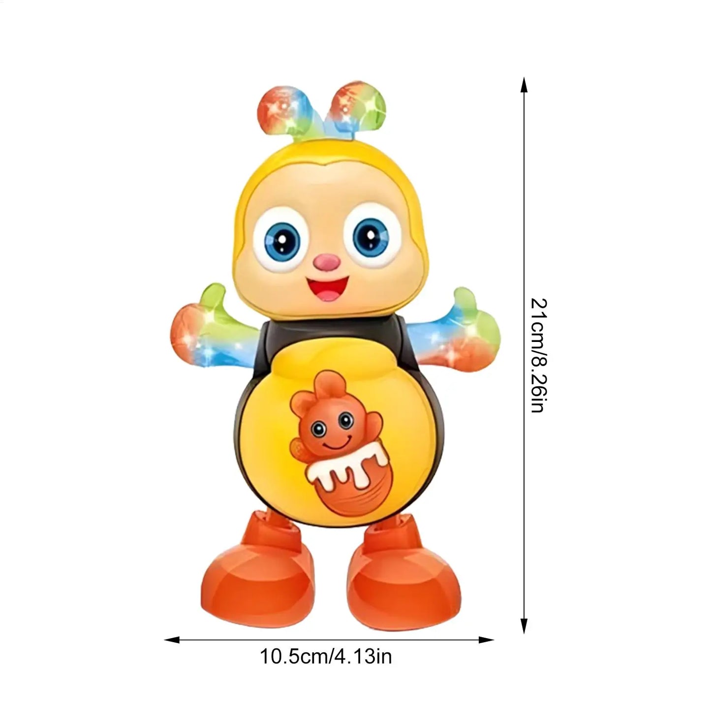 Electric Dancing Bee Toy Cartoon Musical Bee with Lights Music Interactive Educational Toys for Kids Toddler Gifts