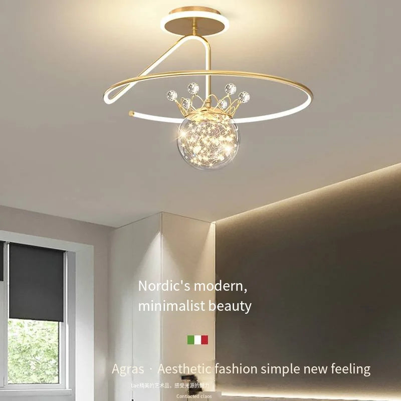 Modern LED Lovely crown star Ceiling Lamp Child Bedroom Living Restaurant Study Home Decoration Indoor Lighting Fixture Lustre