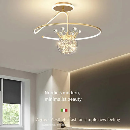 Modern LED crown star Ceiling Lamp for Child Bedroom, Living, Restaurant ,Study, Home Decoration, Indoor Lighting Fixture