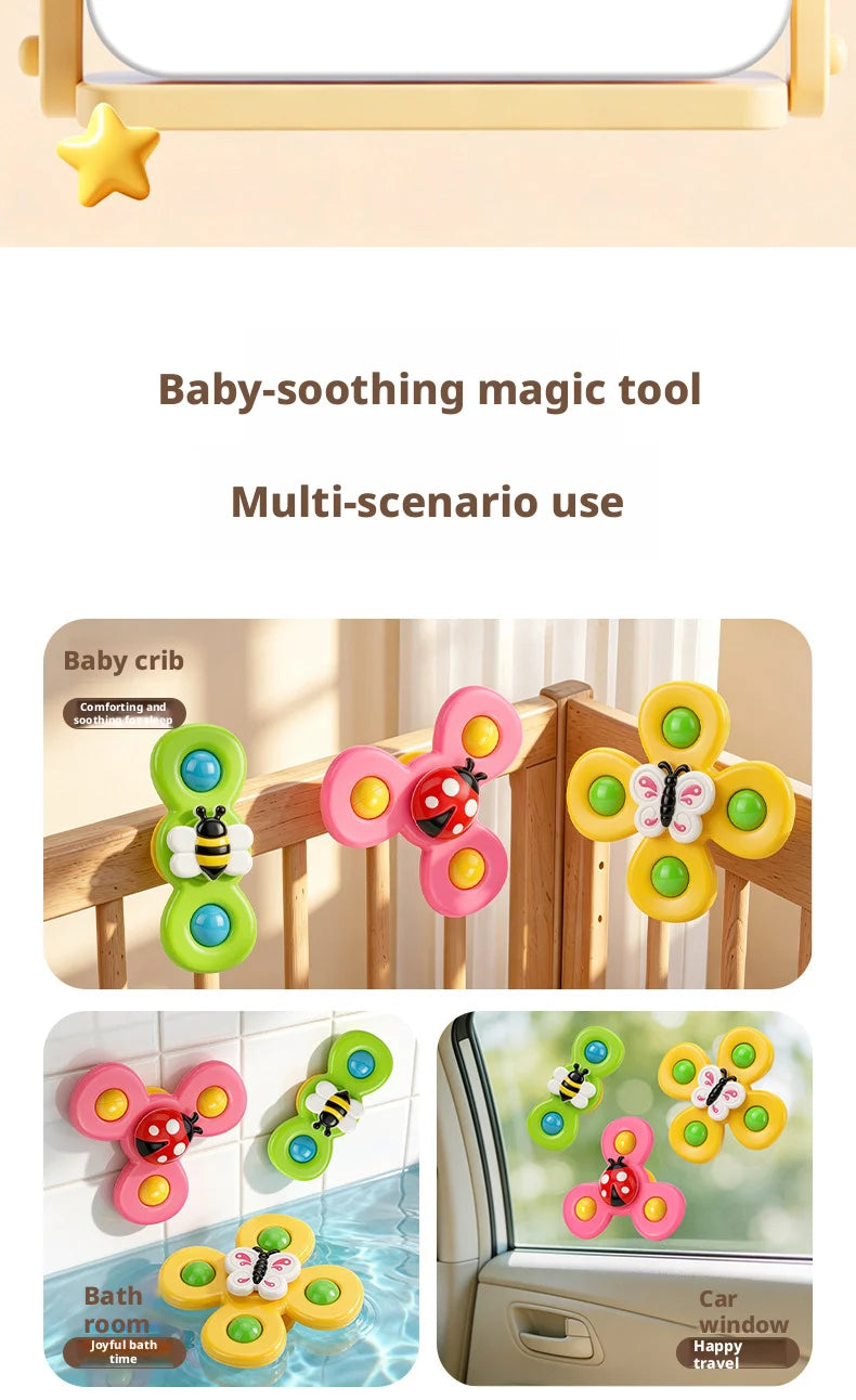 New Kids Bath Toys, Funny Bath, Car, Vacuum Sucker Toys, Rotate Cartoon Bells, Educational Toys For Kids, Gift