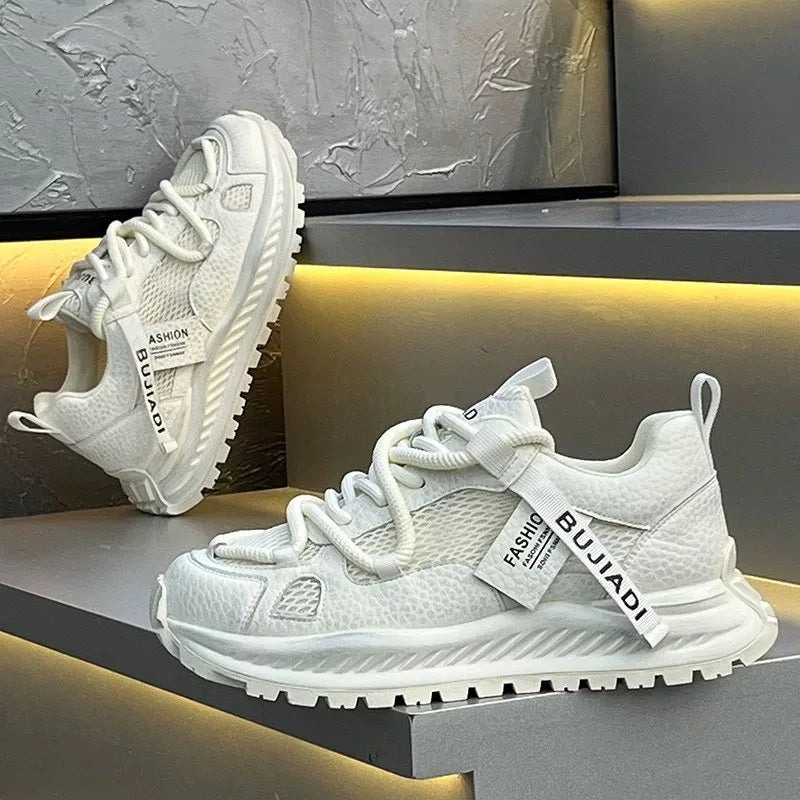 New Men Running Shoes Mesh Breathable Sneakers Lightweight Cushioning Non Slip Outdoor Sports Footwear Large Size Daily Walking