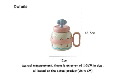 Large Capacity Insulated Cup Exquisite Printing Contrasting Straw Mugs Office Stainless Steel Portable Drinking Cups With Handle