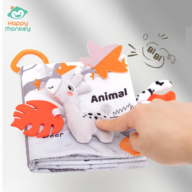 Baby Cloth Book Toys Animals Soft Learning Educational Toys For Babies Development montessori Sensory Books Baby Toys 0 12 Month