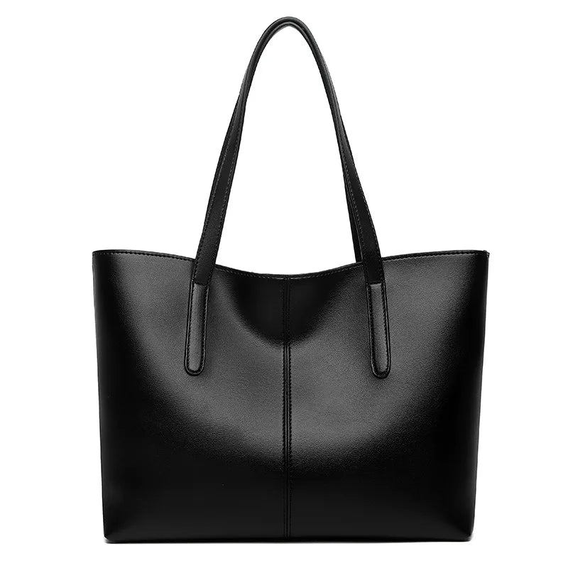 Women's Tote Bags Simple Large Capacity Female Shoulder Bag Solid Color Commuter Leather Hand Bags Ladies Top Handle Bags