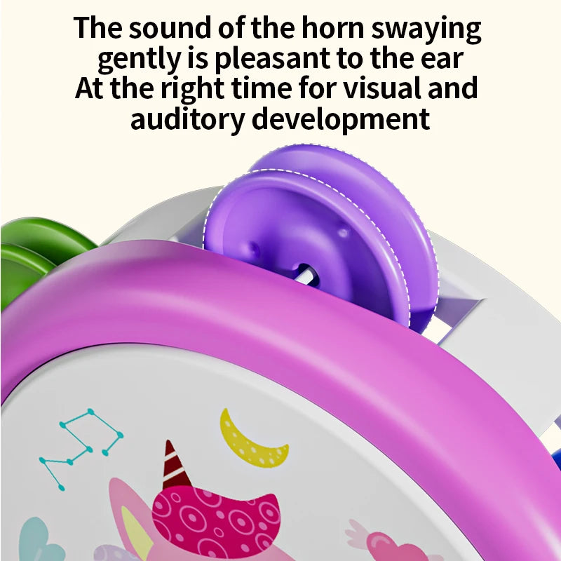 Baby Hand Drum Toys Montessori Musical Instruments Tambourine for Toddlers 1-3 Early Learning Percussion Music Toy
